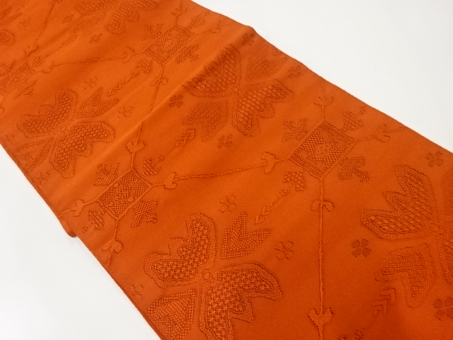 JAPANESE NAGOYA OBI / WOVEN FLOWER SHOKKO PATTERN